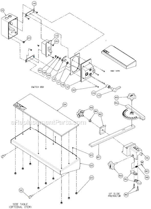 Page D Diagram and Parts List for MK-212  MK Diamond Tile Saw